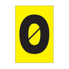 Etiqueta adhesiva 1 x 1.5" amarilla "0" (50 piezas) | EA1150A | Icoptiks