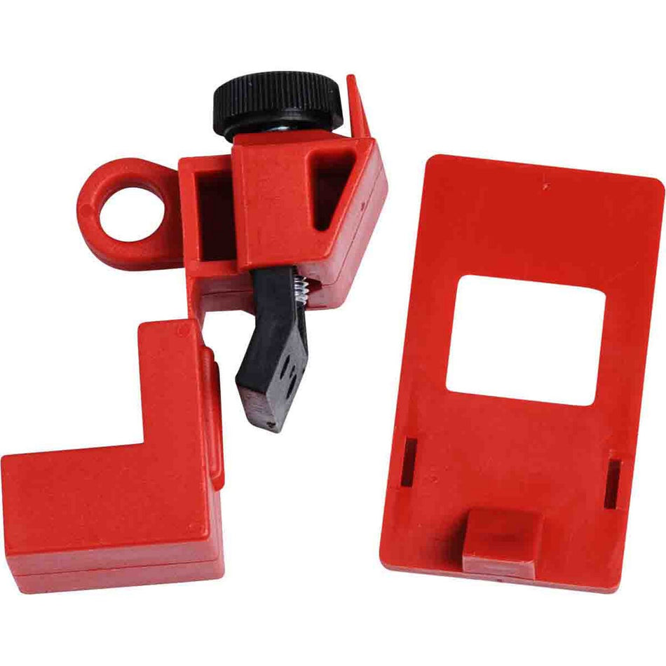 65396 - Bloqueo con abrazadera para interruptores automáticos de 120/227 Volts, rojo