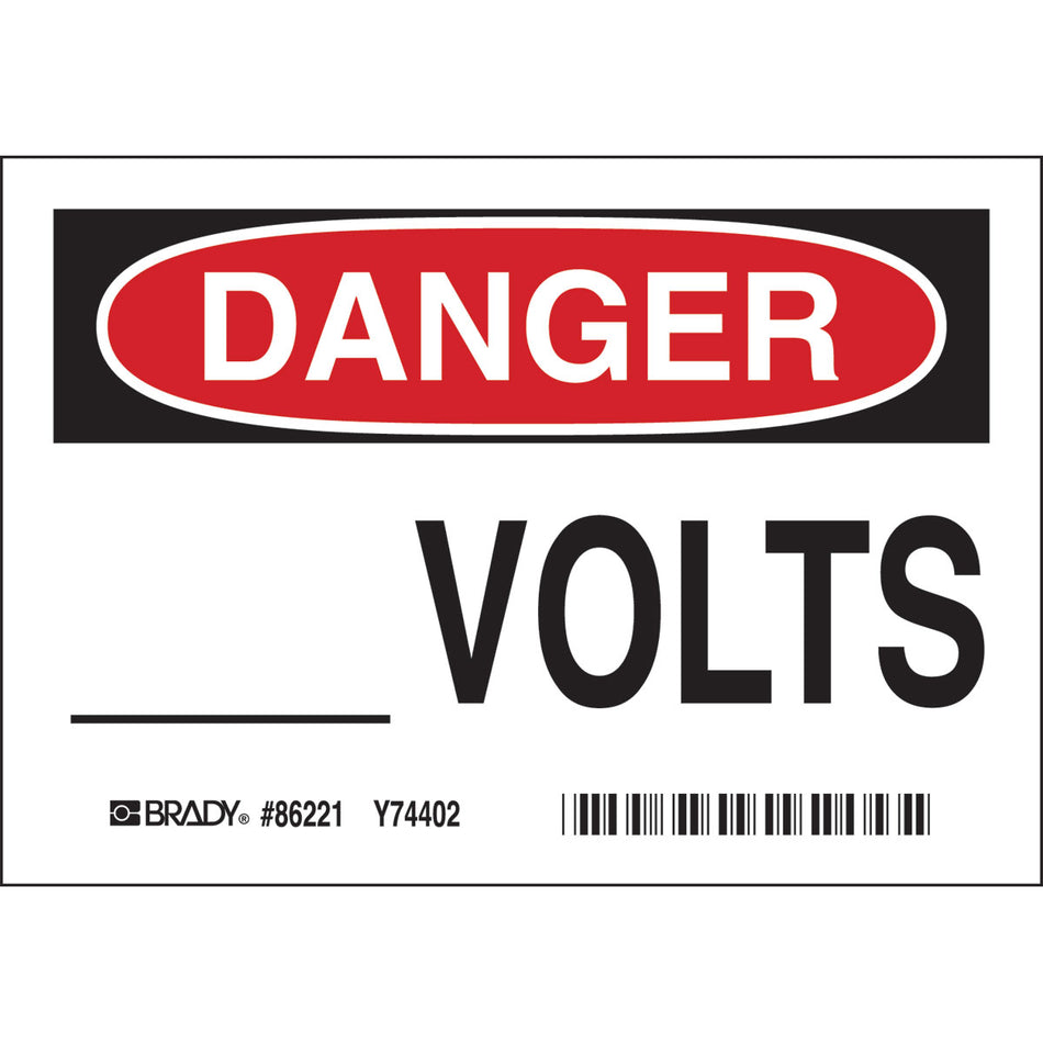 86221 - Etiquetas para escritura - DANGER Volts