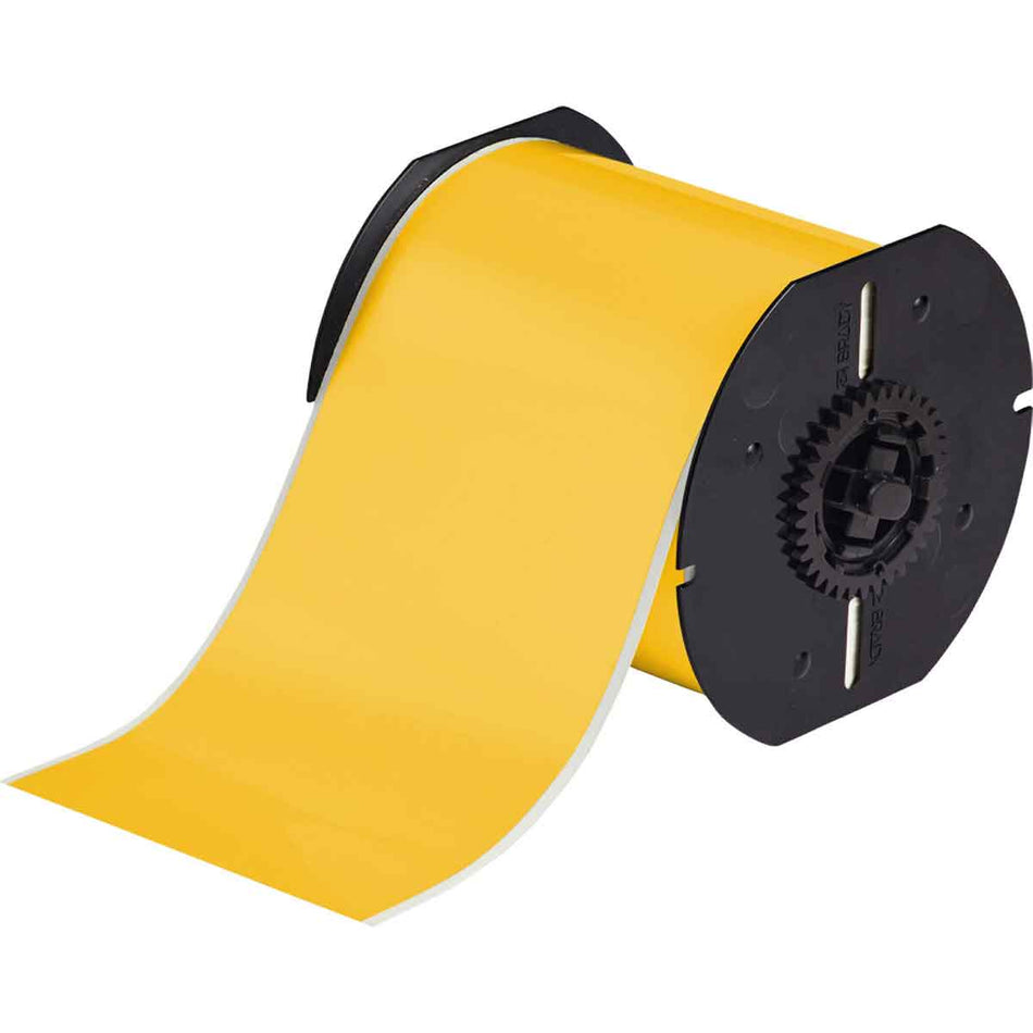 B30C4000595YL - Cinta de etiquetas de vinilo con adhesivo permanente para todo tipo de clima para impresoras B30 - 4", amarillo