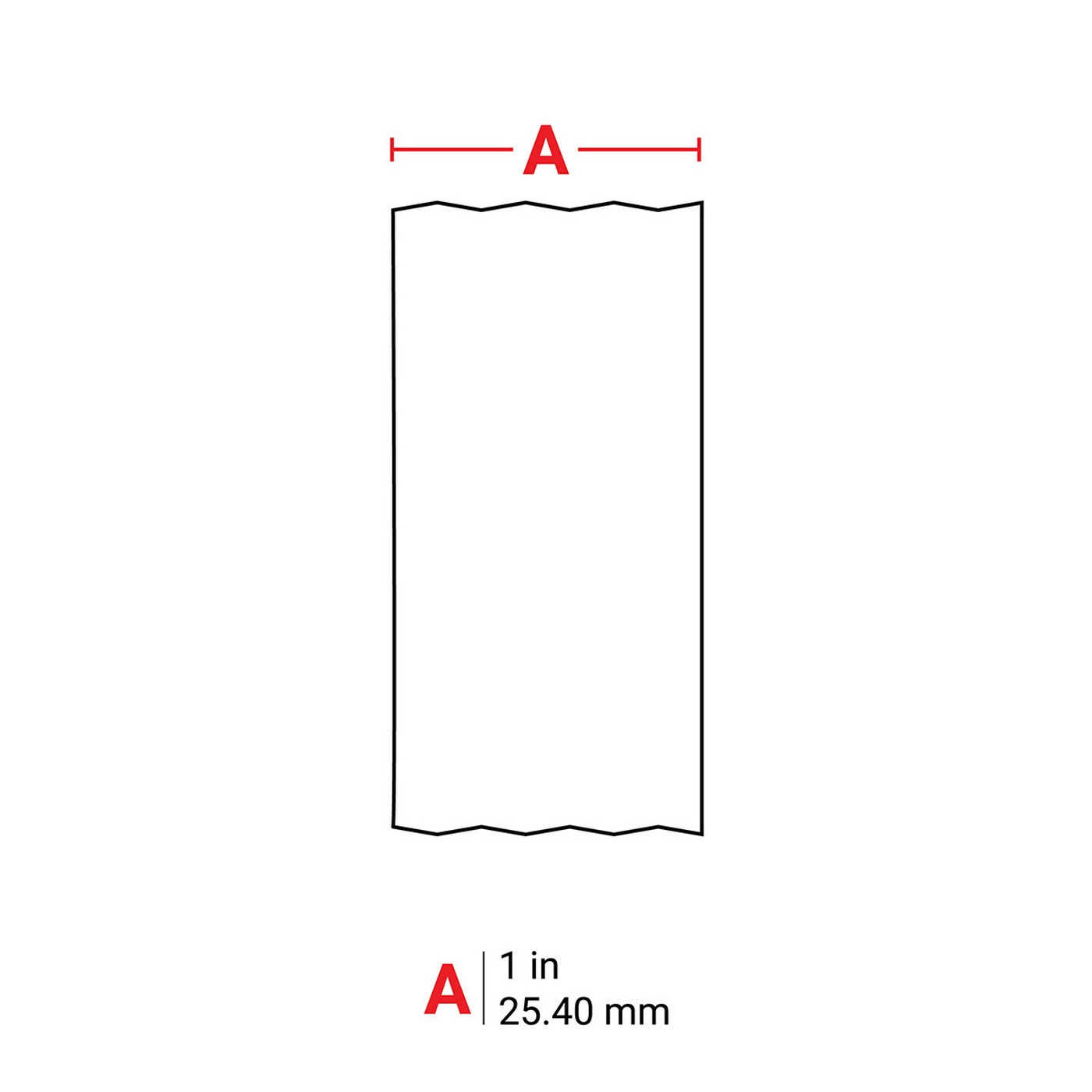 M4C1000595WTBK - Etiqueta de vinil continua blanco de 1" x 25' para BMP41, BMP51 y BMP53