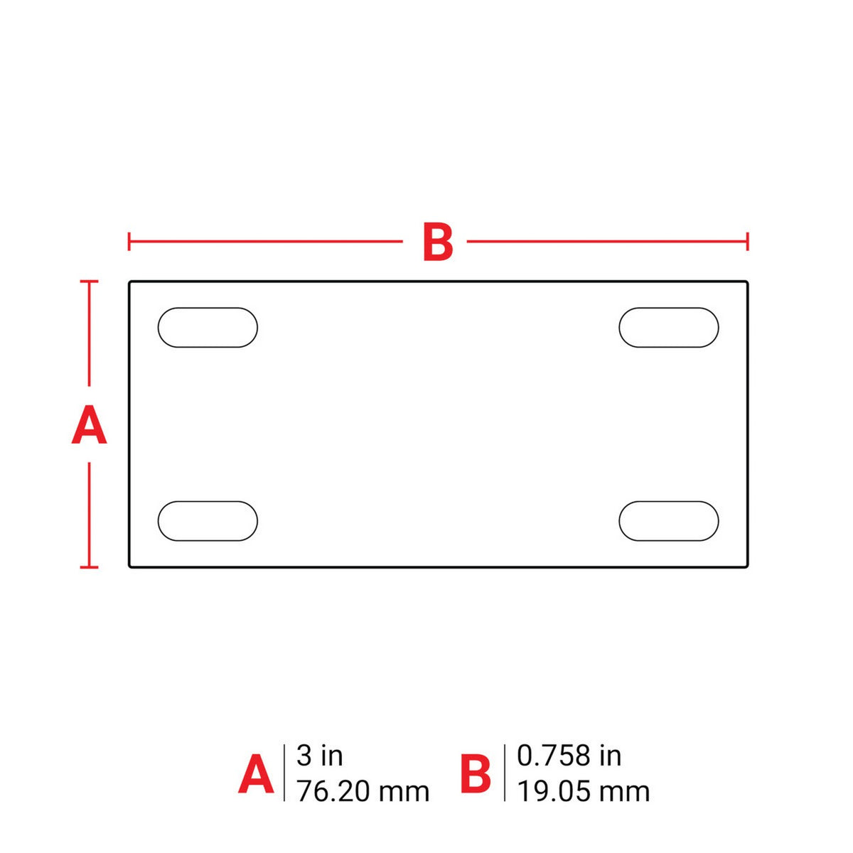 M612109 - Tarjeta multiusos de polietileno de 3" x 0.758" blanca para impresoras M6 M7