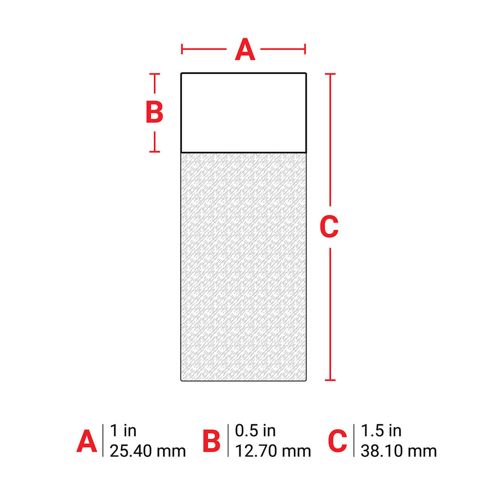 M631642 - Etiqueta autolaminable autoextinguible blanca de 1.5 x 1" para impresoras M6 M7