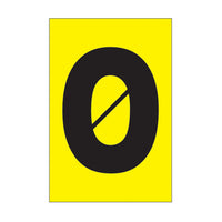 Etiqueta adhesiva 1 x 1.5" amarilla "0" (50 piezas) | EA1150A | Icoptiks