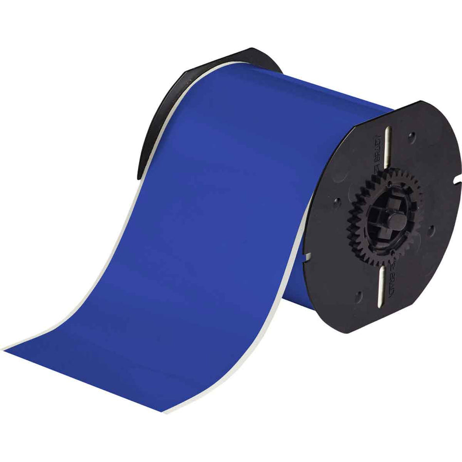 B30C4000595BL - Etiqueta de vinil continua azul de 4" x 100' para etiquetadoras i3300, I5300, , S3100 y S3700