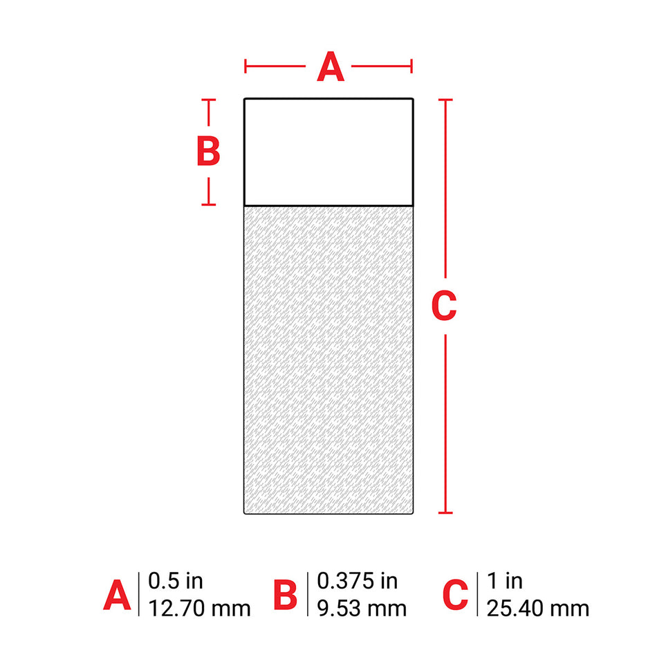 B33113427 - Etiqueta de vinil autolaminable blanca de 1" x 0.5" para etiquetadoras i3300