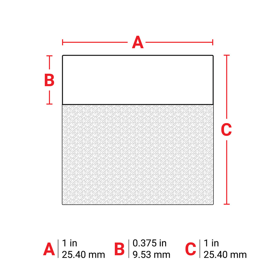 B33116427 - Etiqueta de vinil autolaminable blanca de 1 x 1" para etiquetadoras i3300 e i5300