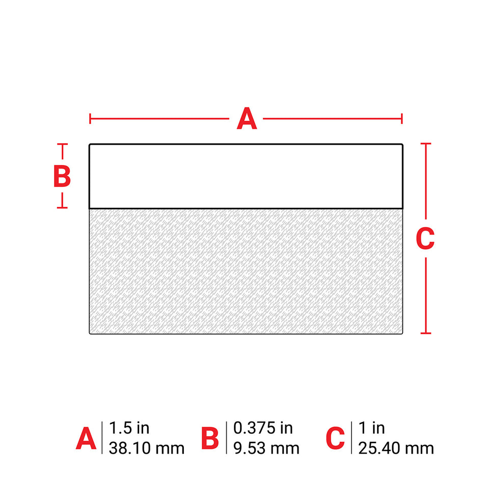 B33118427 - Etiqueta de vinil autolaminable precortada blanca de 1 x 1.5" para etiquetadoras i3300 e i5300