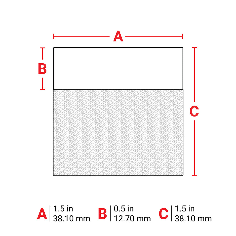 B33119427 - Etiqueta de vinil autolaminable precortada blanca de 1.5 x 1.5" para etiquetadoras i3300 e i5300