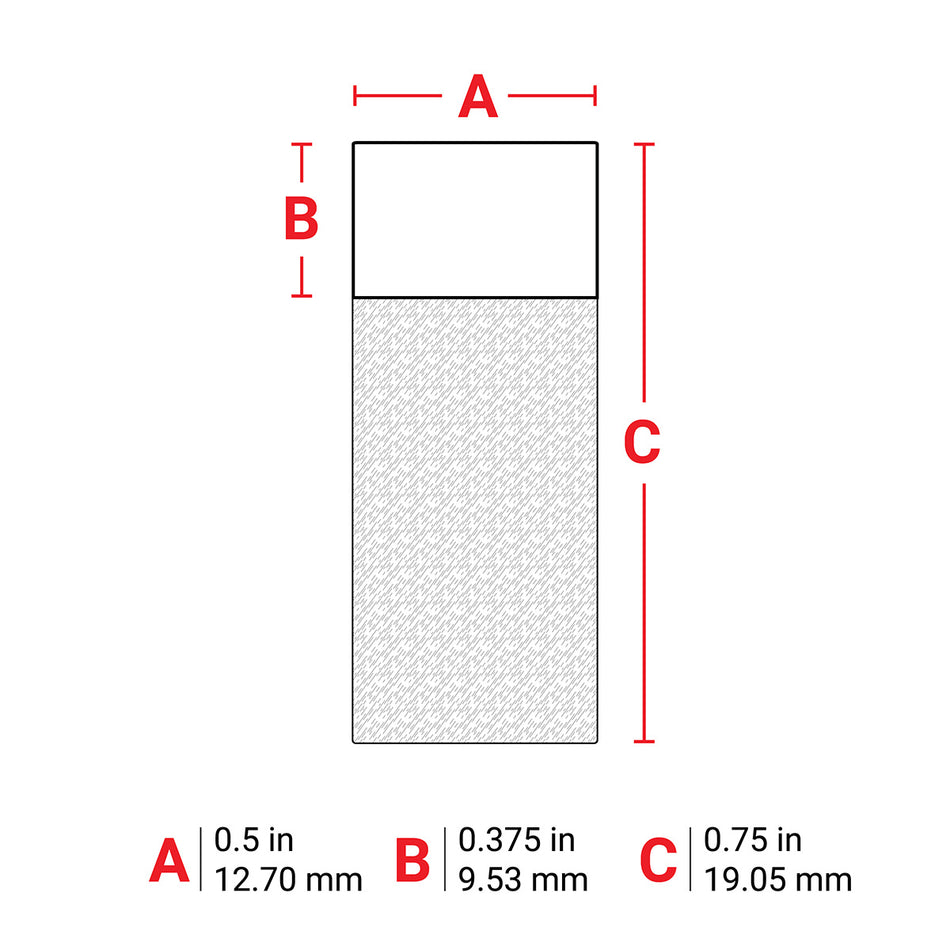 B3380427 - Etiqueta de vinil autolaminable blanca de 0.75" x 0.5" para etiquetadoras i3300 e i5300