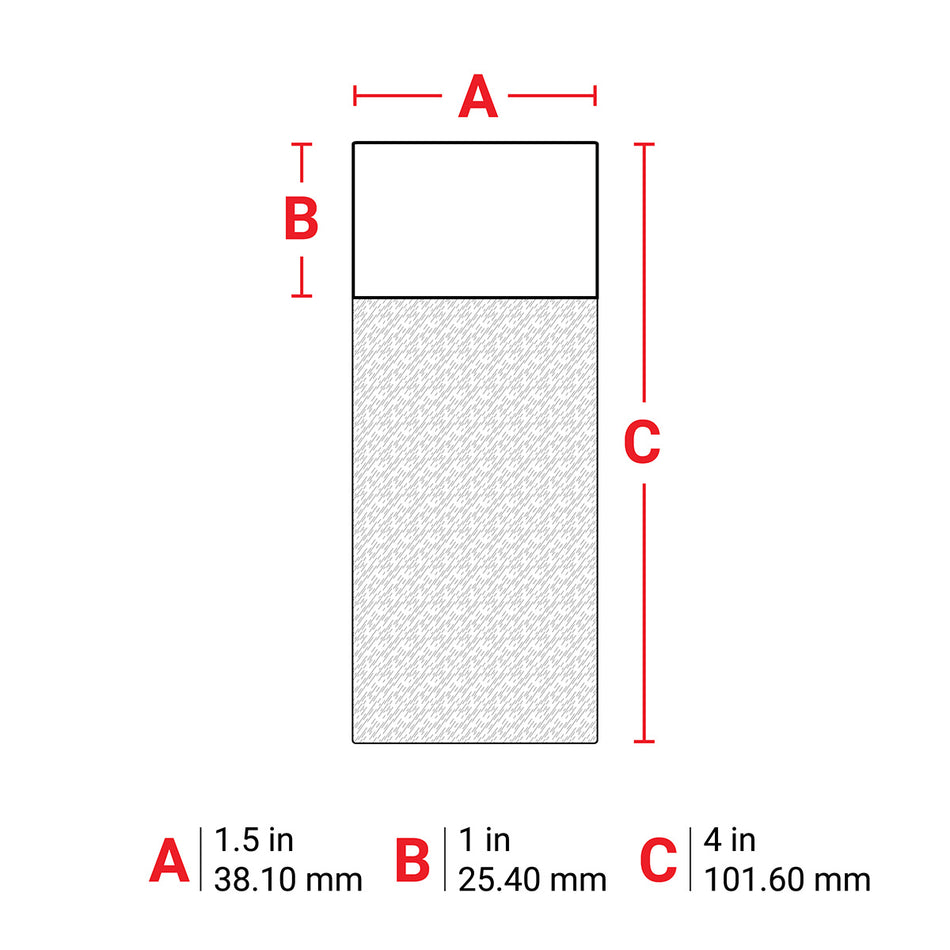 BM33427 - Etiqueta de vinil autolaminable blanca de 4" x 1.5" para impresoras M6 M7