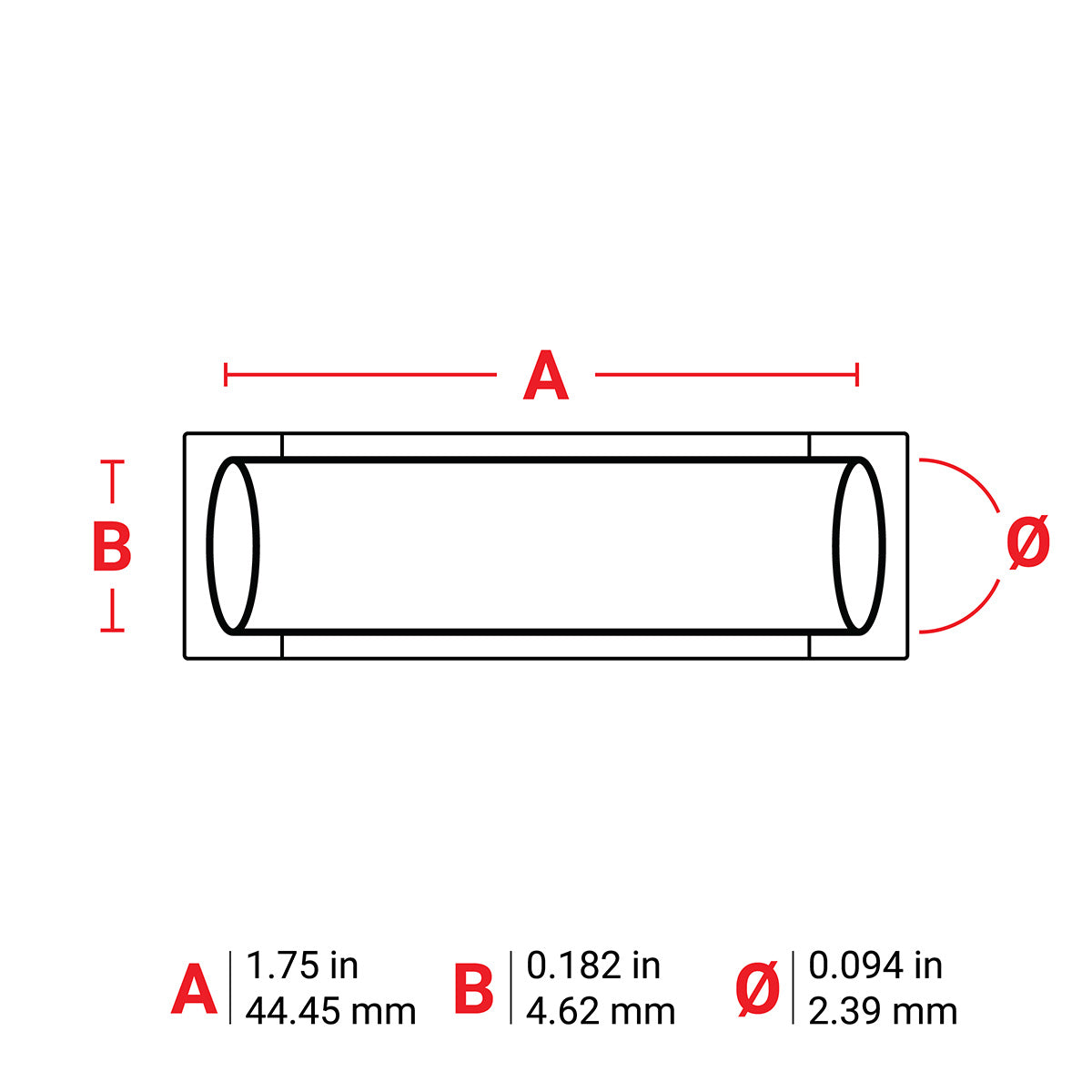 M6094175342WT - Manga termocontráctil blanca de 0.094" x 1.75" para impresoras M6 M7