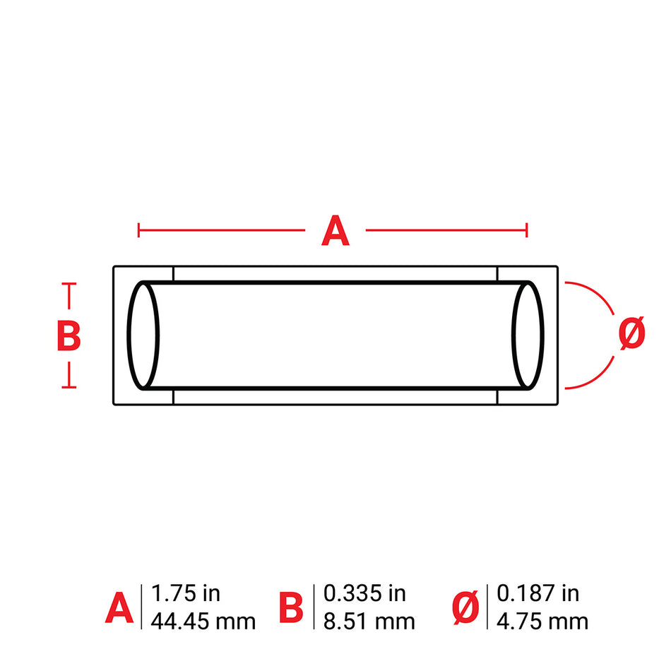 M6187175342WT - Manga termocontráctil blanca de 0.187" x 1.75" etiquetas para impresoras M6 M7