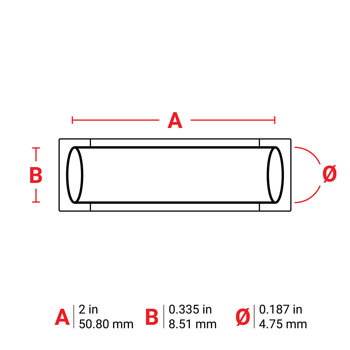 M61872342WTR - Manga termocontráctil blanca de 0.187" x 2 para impresoras M6 M7