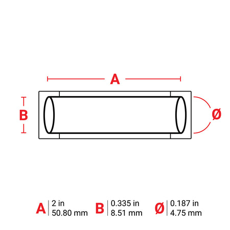 M61872342WTR - Manga termocontráctil blanca de 0.187" x 2 para impresoras M6 M7