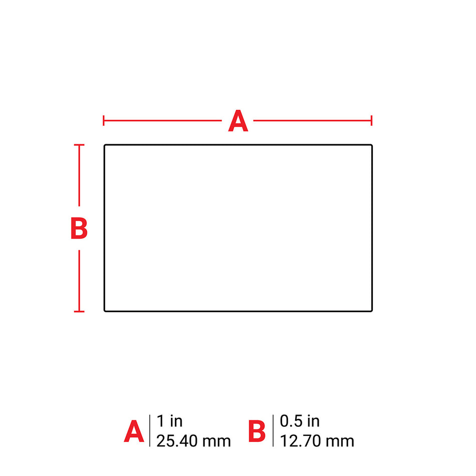 M717351 - Etiqueta de vinil precortada blanca de 0.5" x 1" para impresoras M7