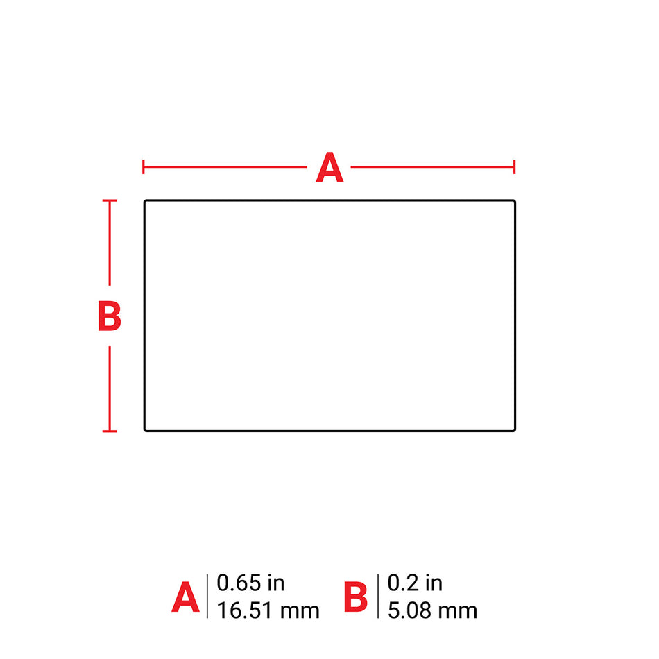 THT4747310 - Etiqueta de poliéster precortada electroestática blanca de 0.2 x 0.65" para etiquetadoras BBP81, i5100 e i7100