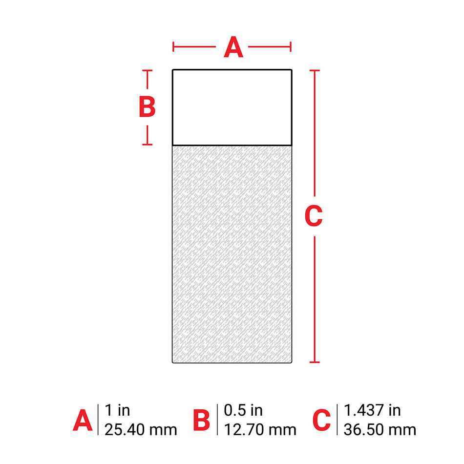 THT942710 - Etiqueta de vinil autolaminable blanca de 1.437 x 1" para etiquetadoras BBP81, i5100 e i7100