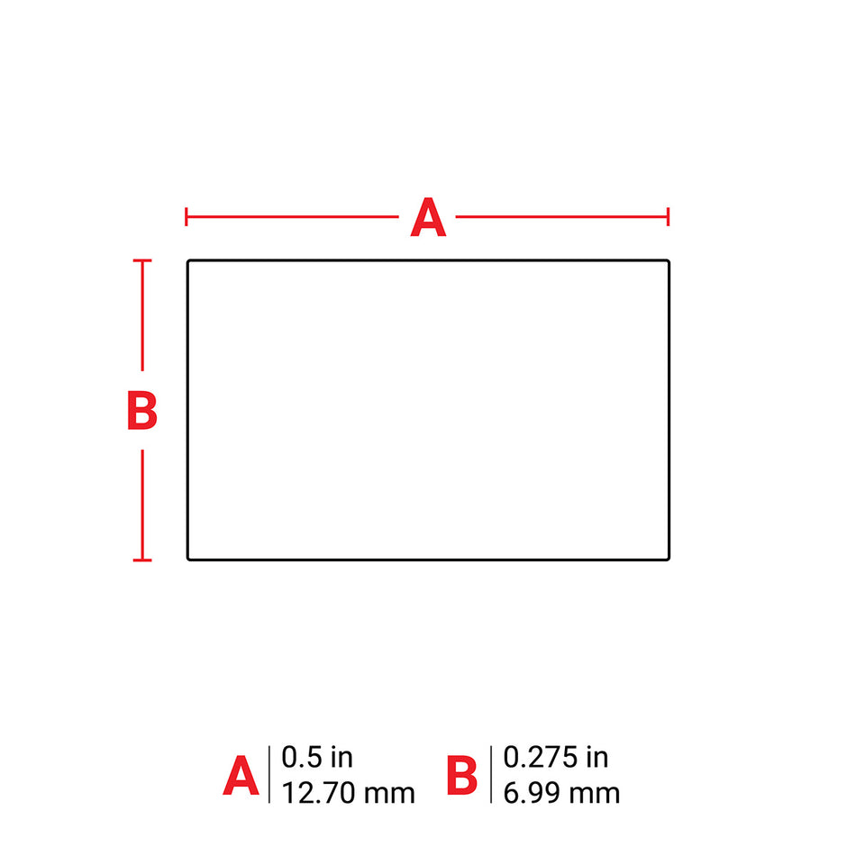 THT9671710 - Etiqueta de poliamida blanca de 0.275" x 0.5" para etiquetadoras BBP81, i5100 e i7100