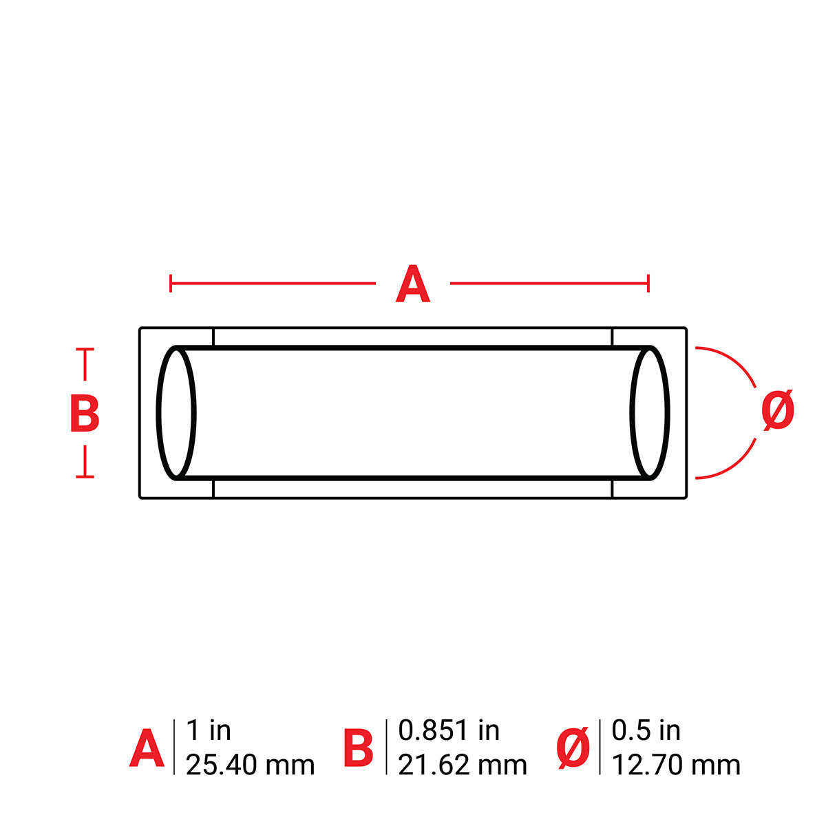 M65001342WT - Manga termocontráctil de poliolefina blanca de 0.5" x 1" para impresoras M6 M7