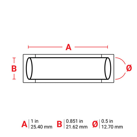 M65001342WT - Manga termocontráctil de poliolefina blanca de 0.5" x 1" para impresoras M6 M7