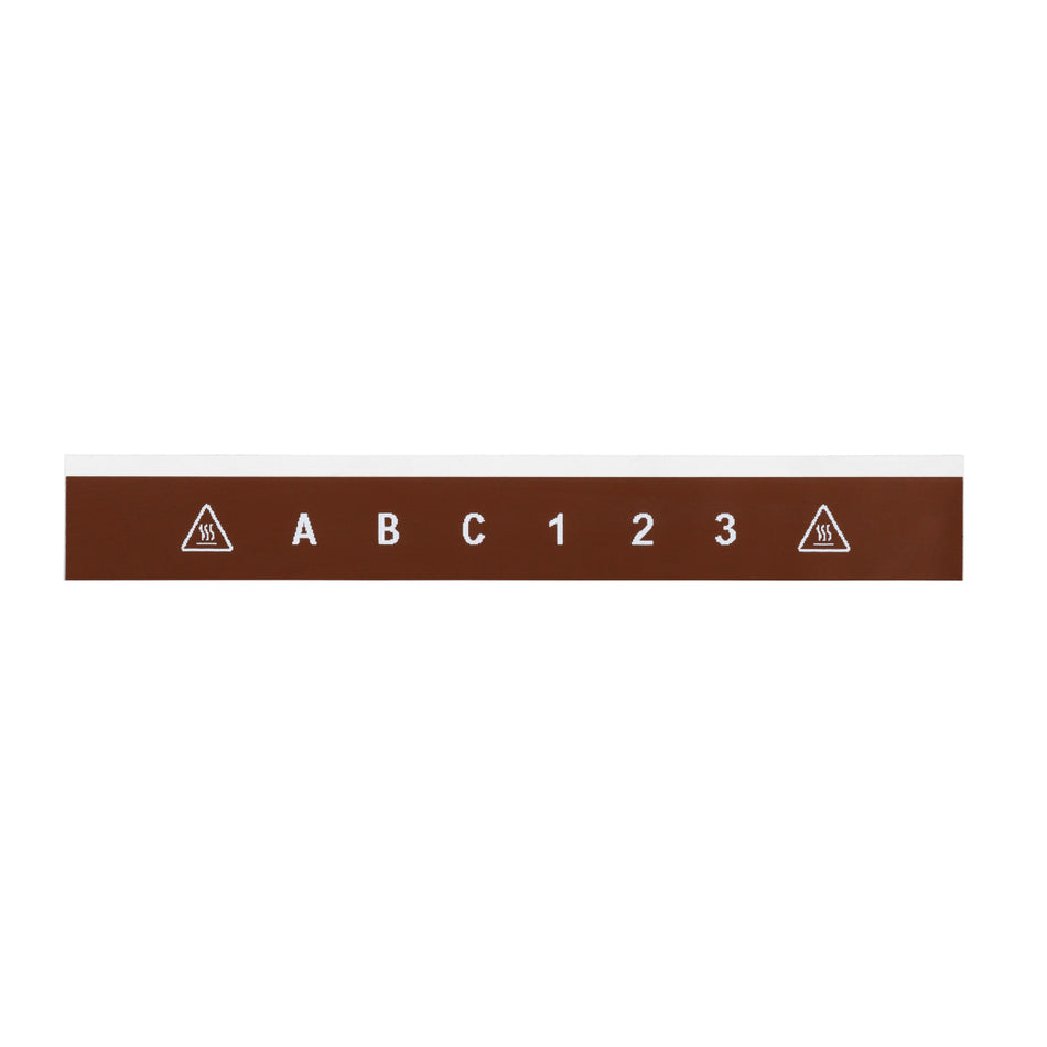 M21375595BR - Cinta de impresión y cinta de etiquetas de vinilo con adhesivo permanente para todo tipo de clima para impresoras M21 - 0.375", Blanco sobre café