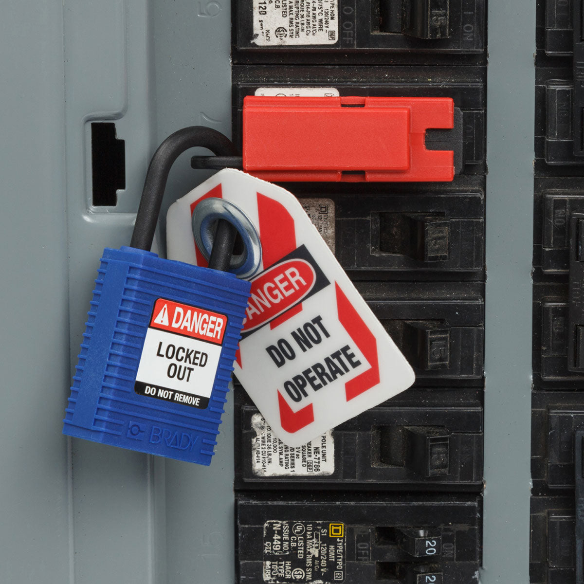 CPTBLU25PLKD - Candados de nylon compacto "SafeKey" azul arco de plástico 1"