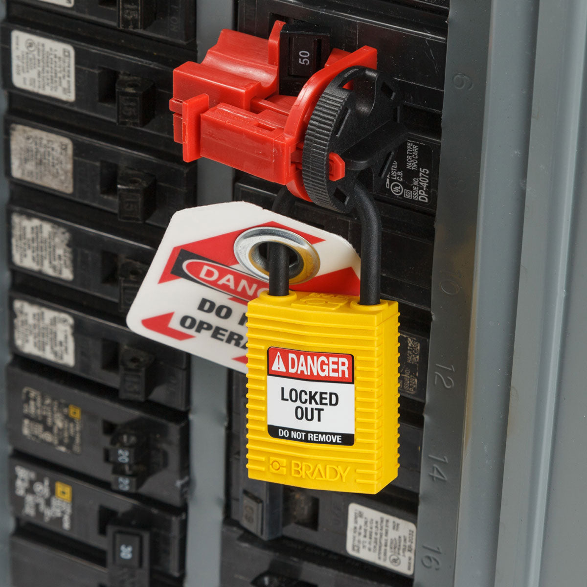 CPTYLW25PLKD - Candados de nylon compacto "SafeKey" amarillo arco de plástico 1"