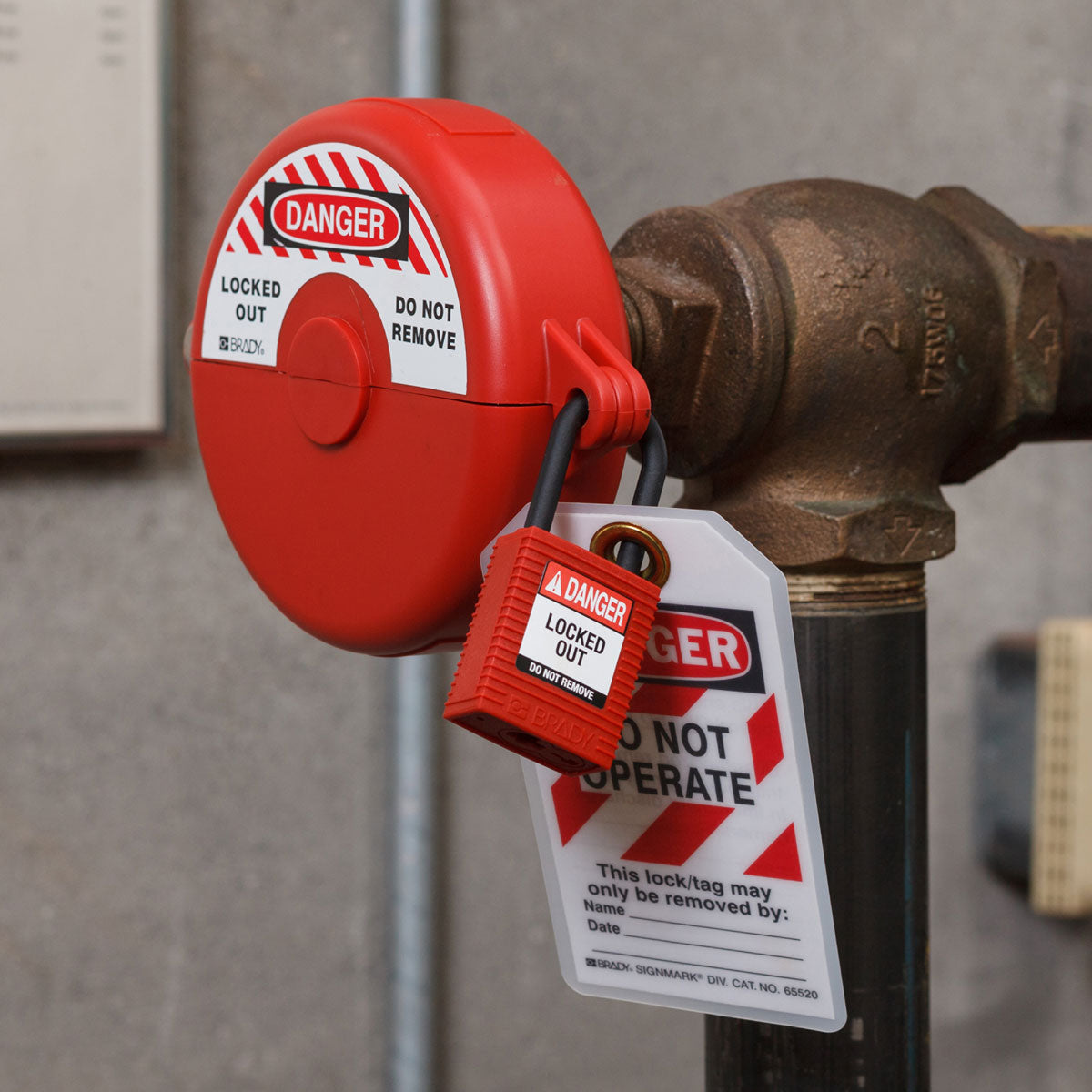 NYLRED38PLKD - Candados de nylon "SafeKey" rojo arco de plástico 1.5"