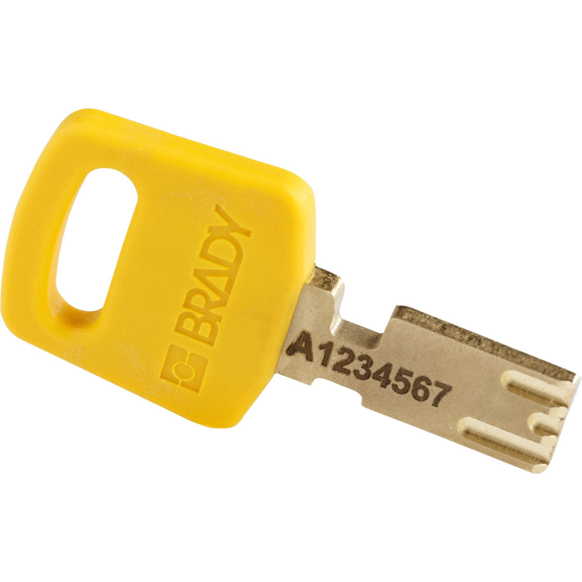 NYLYLW38PLKD - Candados de nylon "SafeKey" amarillo arco de plástico 1.5"